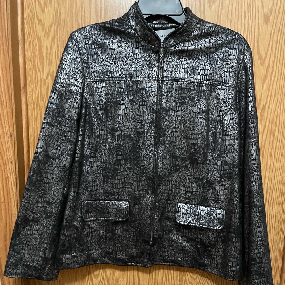 Alfred Dunner Black and Silver Jacket